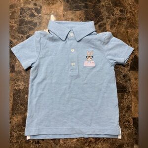 Janie and Jack Baby Boys Bunny Polo Shirt Blue Easter 18–24 Months Preppy